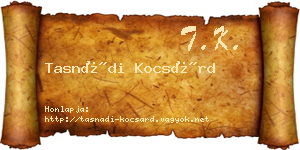 Tasnádi Kocsárd névjegykártya